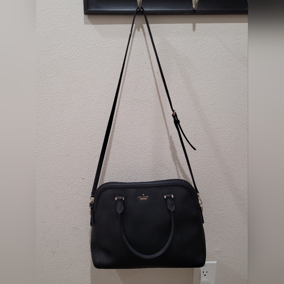 Kate Spade Black Saffiano Leather bag with crossbody strap, 13"x10"x5" EUC - Picture 4 of 15